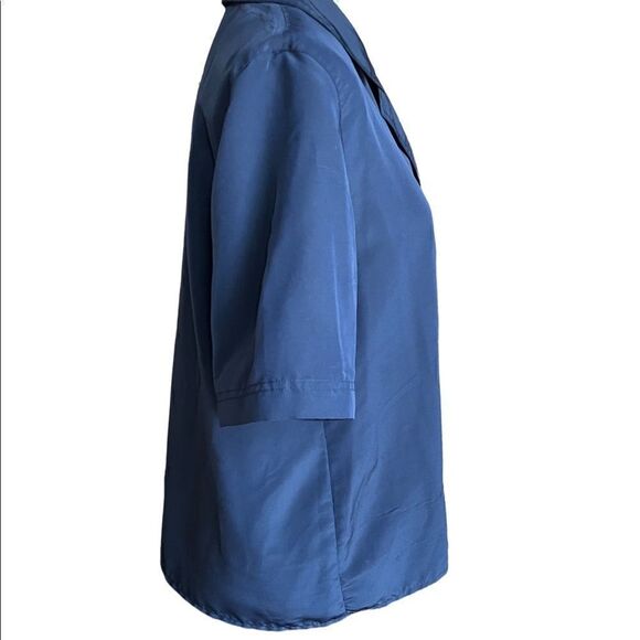 Barbara Graffeo Button Front Short Sleeve Navy size 14. - Picture 3 of 5